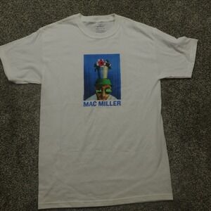 Mac Miller‎ White T Shirt Graphic Print Short Sleeve Spencer Gifts Mens Medium